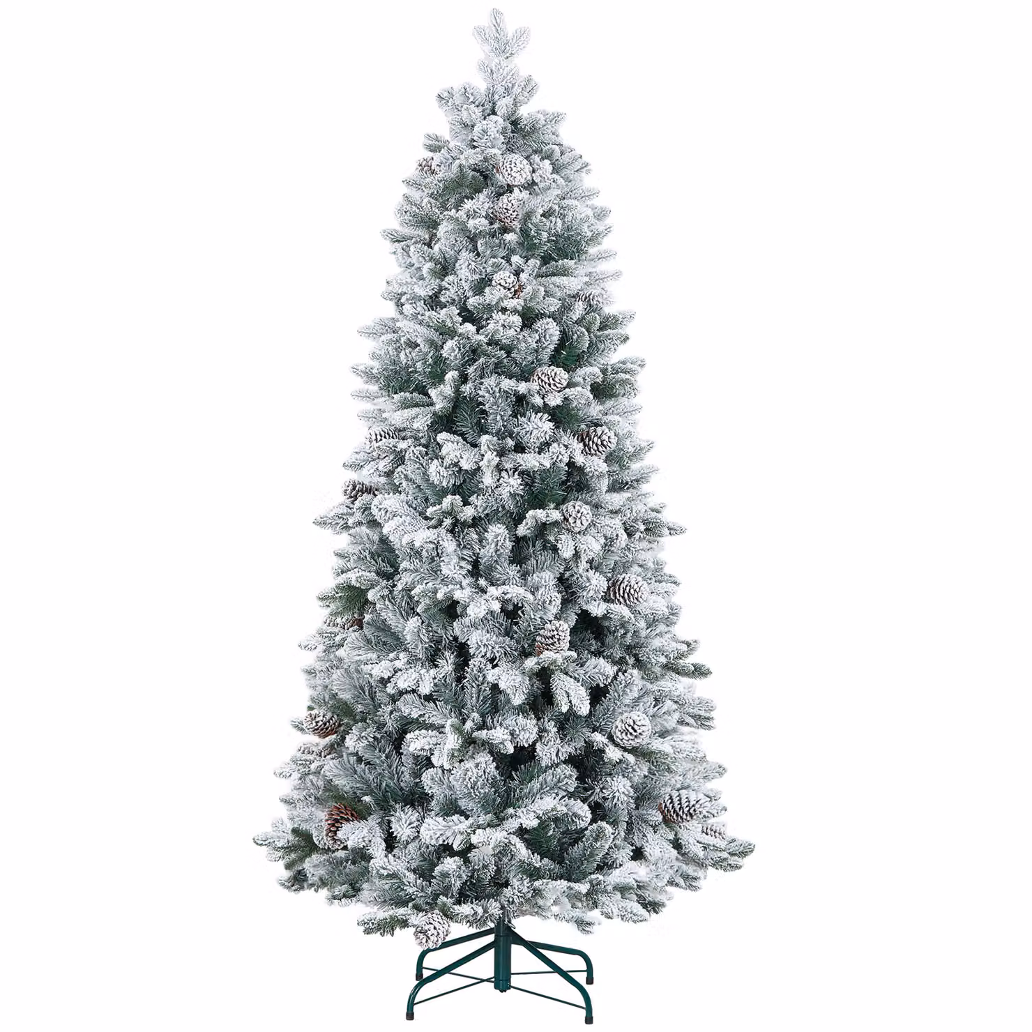 Albero di Natale artificiale HOMCOM, 183 cm, con 1489 rami, verde