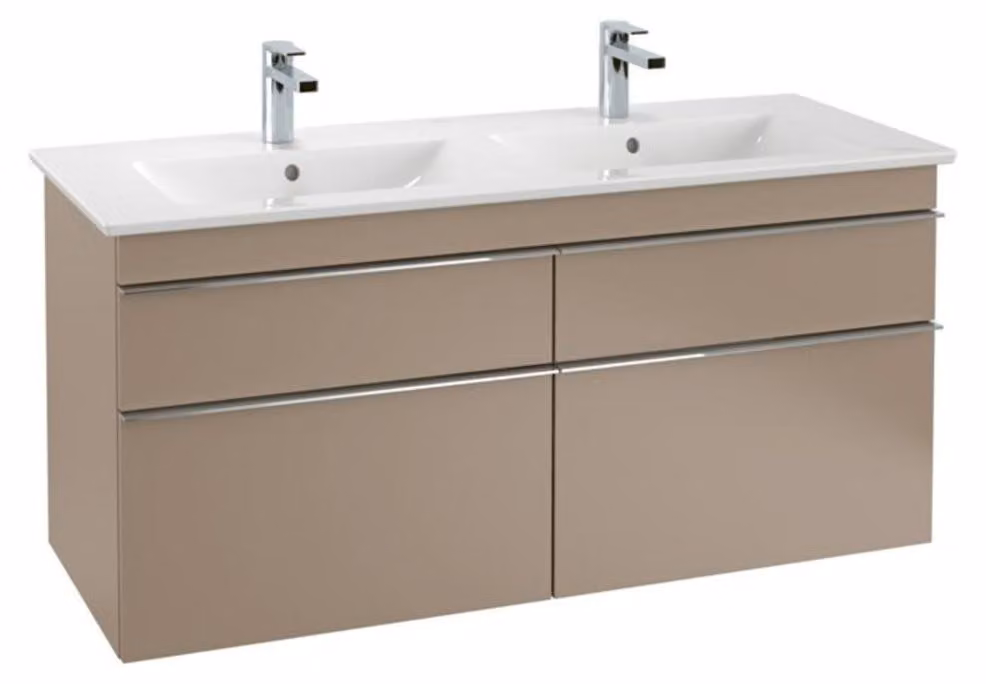 Villeroy & Boch Venticello armoire double lavabo, 2 trous pour robinet, avec trop-plein, 1300x500mm, 4111DL01, 4111DL01