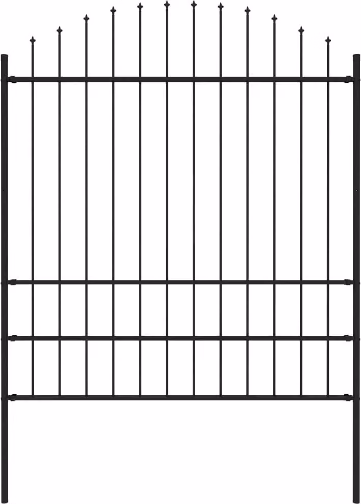 Maison Exclusive - Recinzione da Giardino con Punta a Lancia in Acciaio 181x200 cm Nero