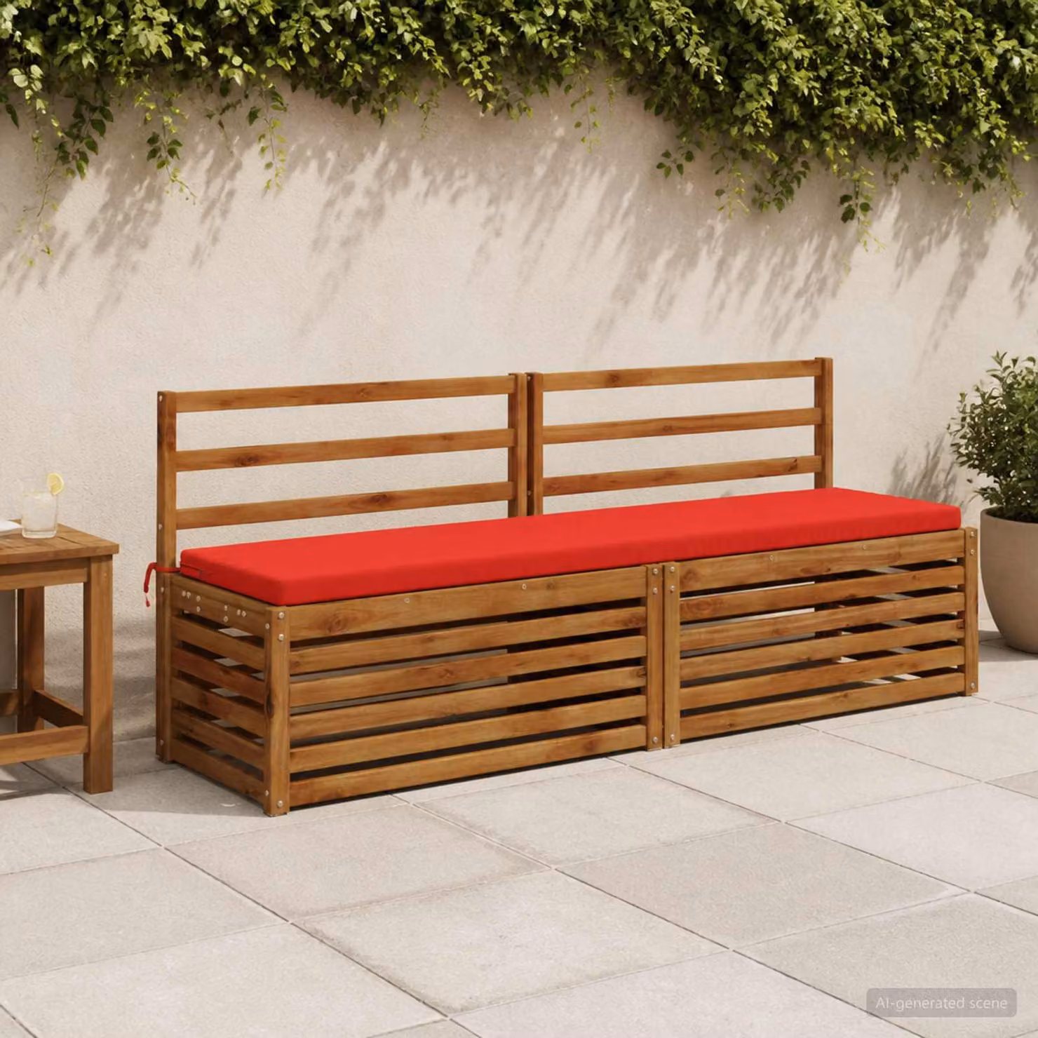 Cuscino per panchina vidaXL SOEST rosso con rivestimento rimovibile e resistente ai raggi UV in poliestere