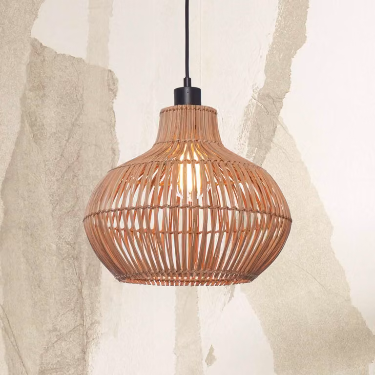 Good & Mojo Lampada a sospensione Kalahari, dimmerabile, Legno chiaro, Soggiorno / Sala da pranzo, Legno, Design, Lampada a sospensione