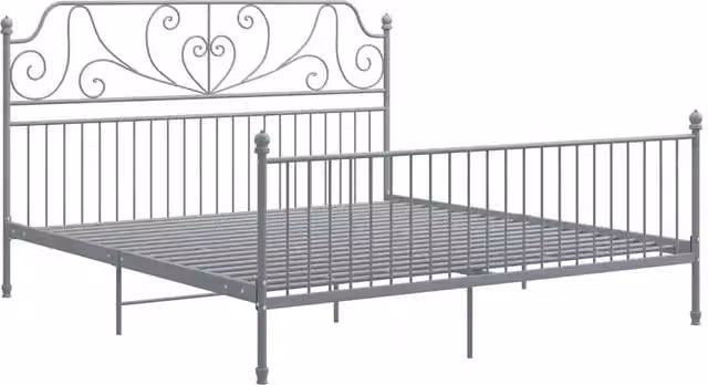 Giroletto-Struttura Letto Grigio in Metallo 200x200 cm 978631