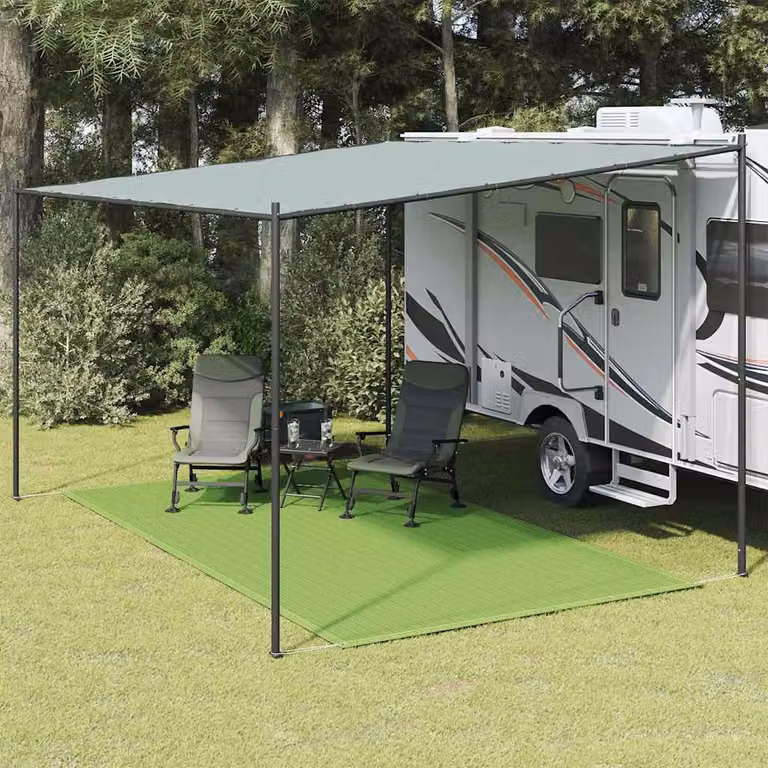 Tappeto da tenda vidaXL verde chiaro in polipropilene resistente ai raggi UV, L 250 cm x P 350 cm