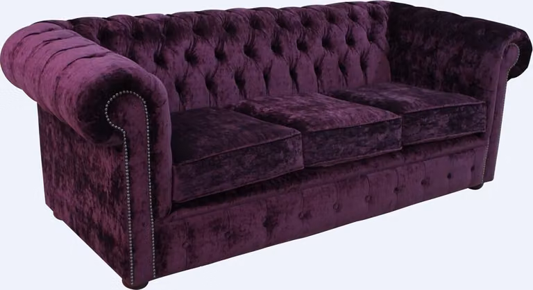 Chesterfield Design Luxus Polster Sofa Couch Sitz Garnitur Leder #253