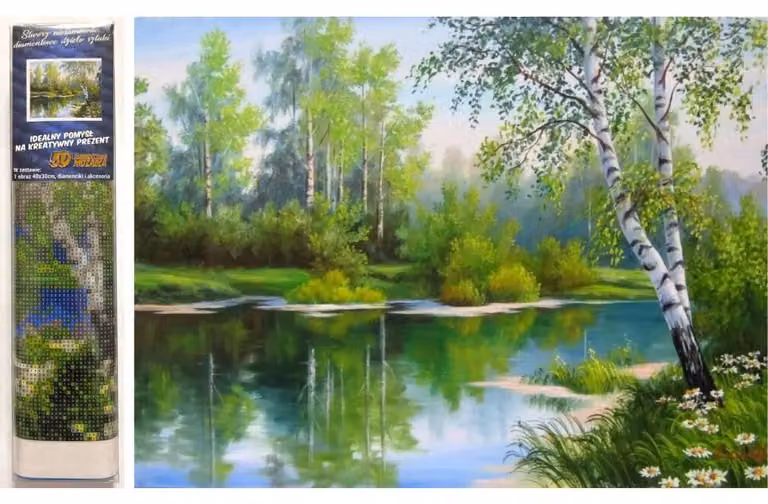 Norimpex Diamond, filato per stufa, motivo paesaggistico, 30 x 40 cm
