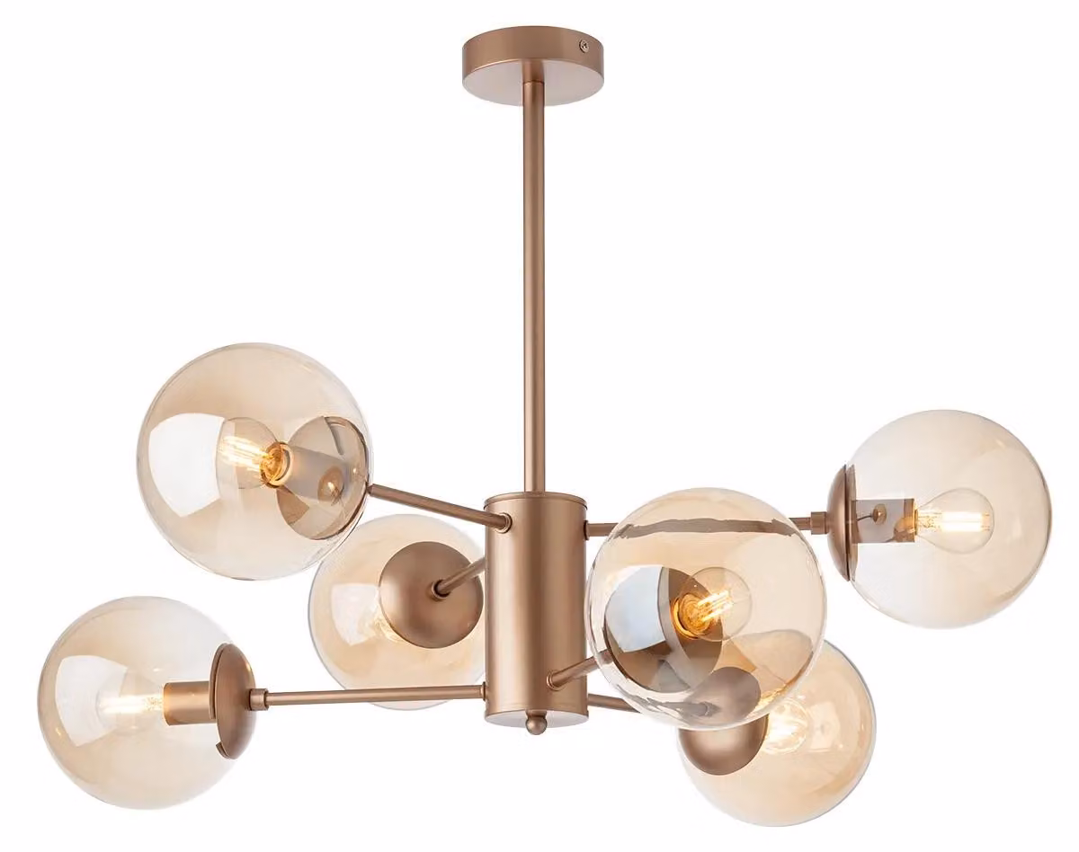 MUNDI PL 6X28W E14, lampada da soffitto color champagne