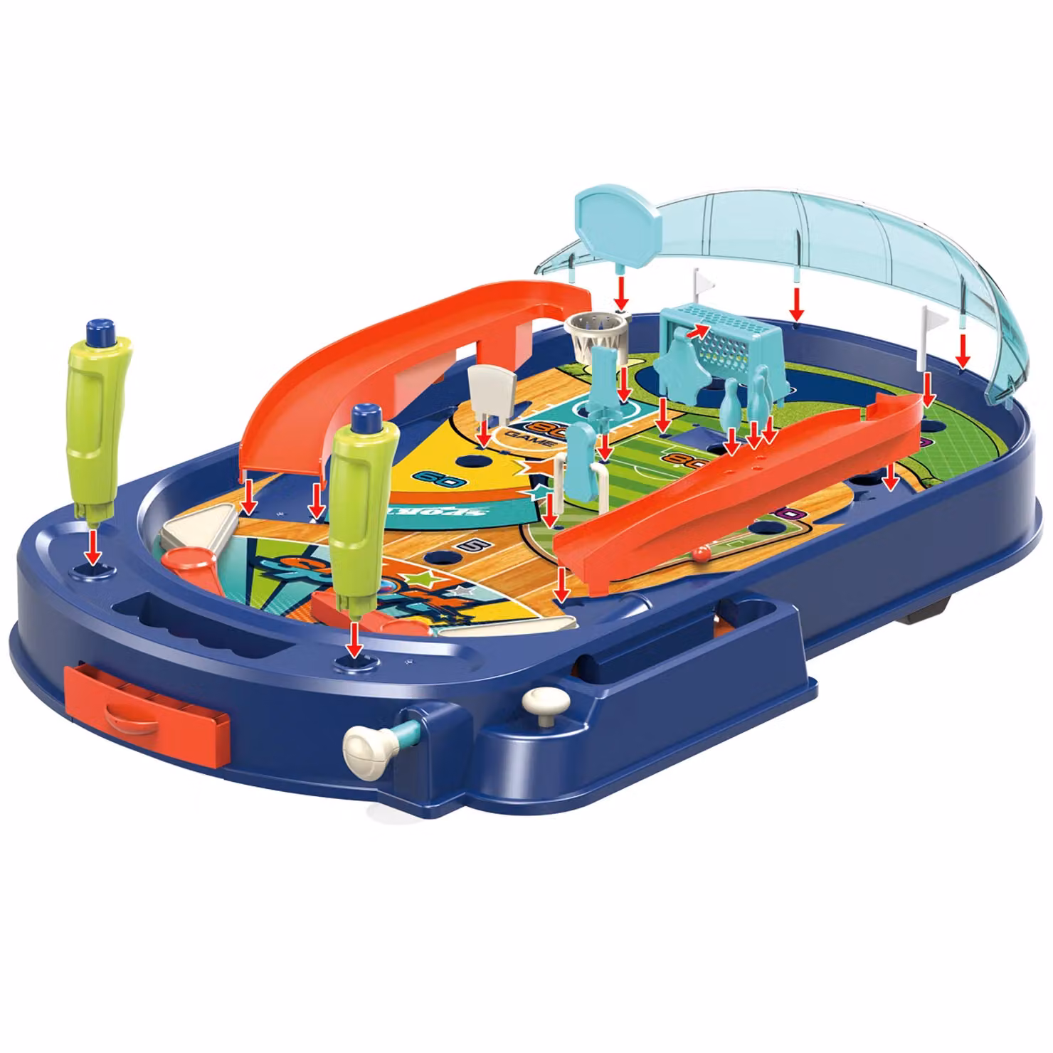 Tu Giochi Sport Game Flipper Multisport Multicolore L: 47.5 cm, P: 47.5 cm, H: 36 cm – 1