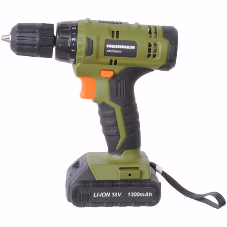 Trapano e avvitatore a batteria Heinner AMGA009, 18 V, 650 giri/min, 28 Nm, mandrino rapido da 10 mm