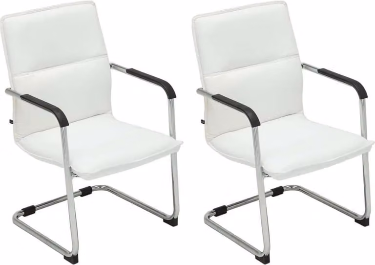 set di 2 sedie per visitatori - Sedie per riunioni - Comfort ergonomico e design elegante | Colore: bianco