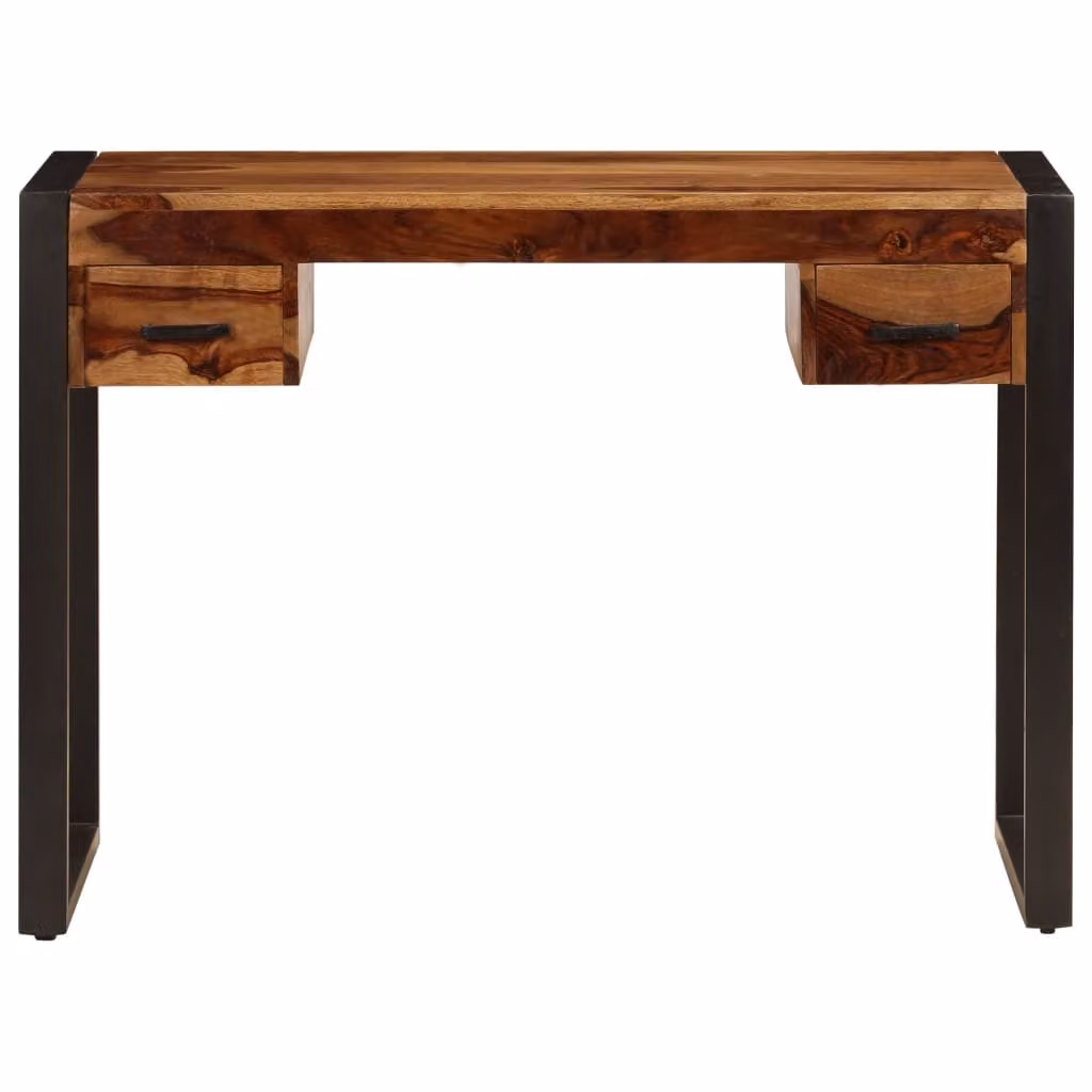 vidaXL Scrivania con 2 cassetti 110x50x77 cm in legno massiccio
