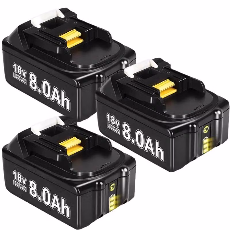 Batteria ricaricabile al litio, capacità di 8000 mAh, tensione di 18 V, confezione da 3 batterie da 8,0 Ah