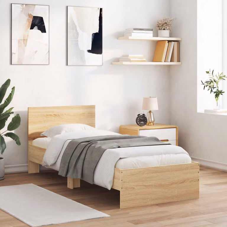 Struttura del letto moderna vidaXL in legno color marrone L 200 x L 80 x H 85 cm
