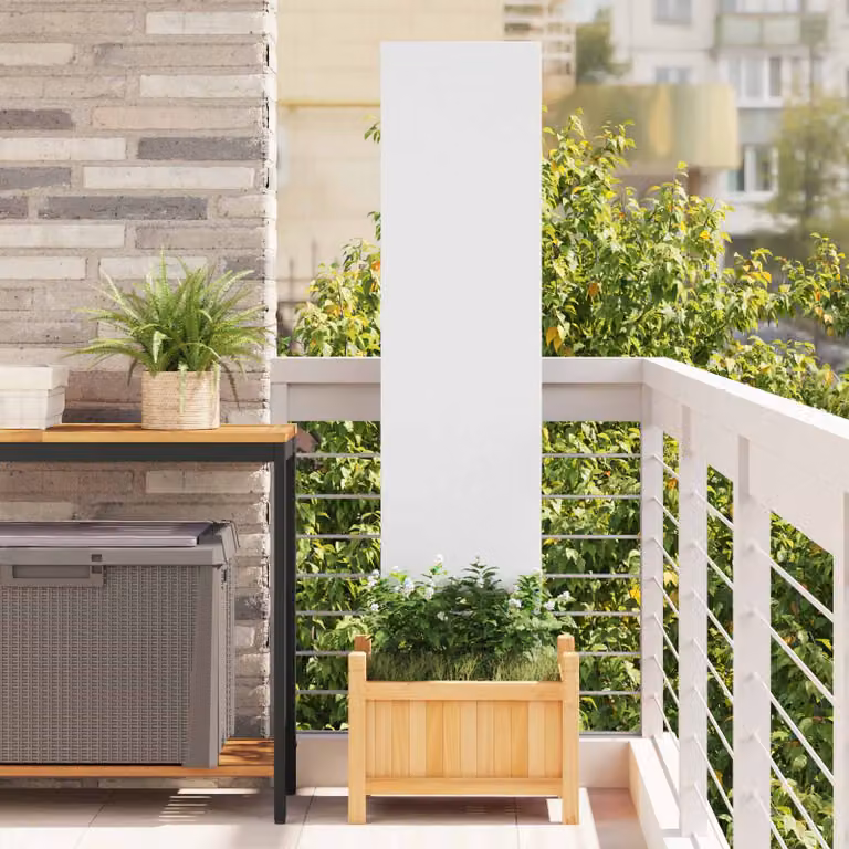 Paravento per privacy in giardino vidaXL in acciaio bianco, H: 140 cm