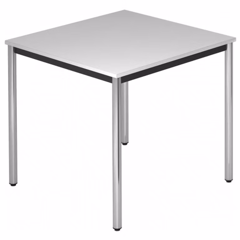 Tavolo da conferenza con tubo rotondo cromato Doran 80 X 80Cm Grigio