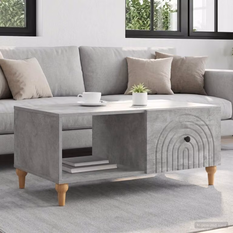 vidaXL Tavolino da salotto moderno rettangolare in MDF grigio opaco L 90 cm, P 50 cm, H 40 cm