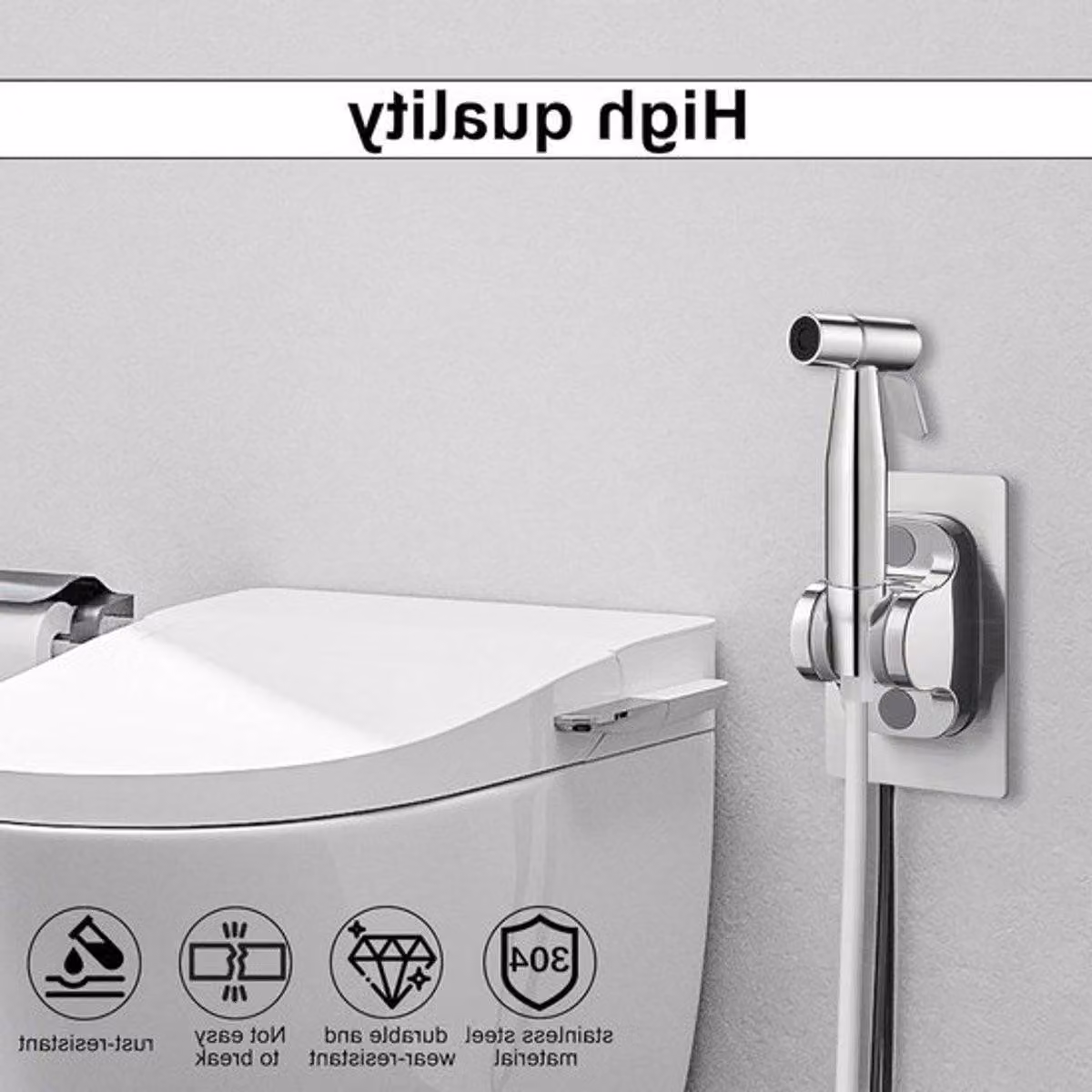 Doccia per WC - Pistola spray in acciaio inossidabile ad alta pressione, kit spray per bidet con tubo in PE da 3 metri, ideale per cucina e bagno