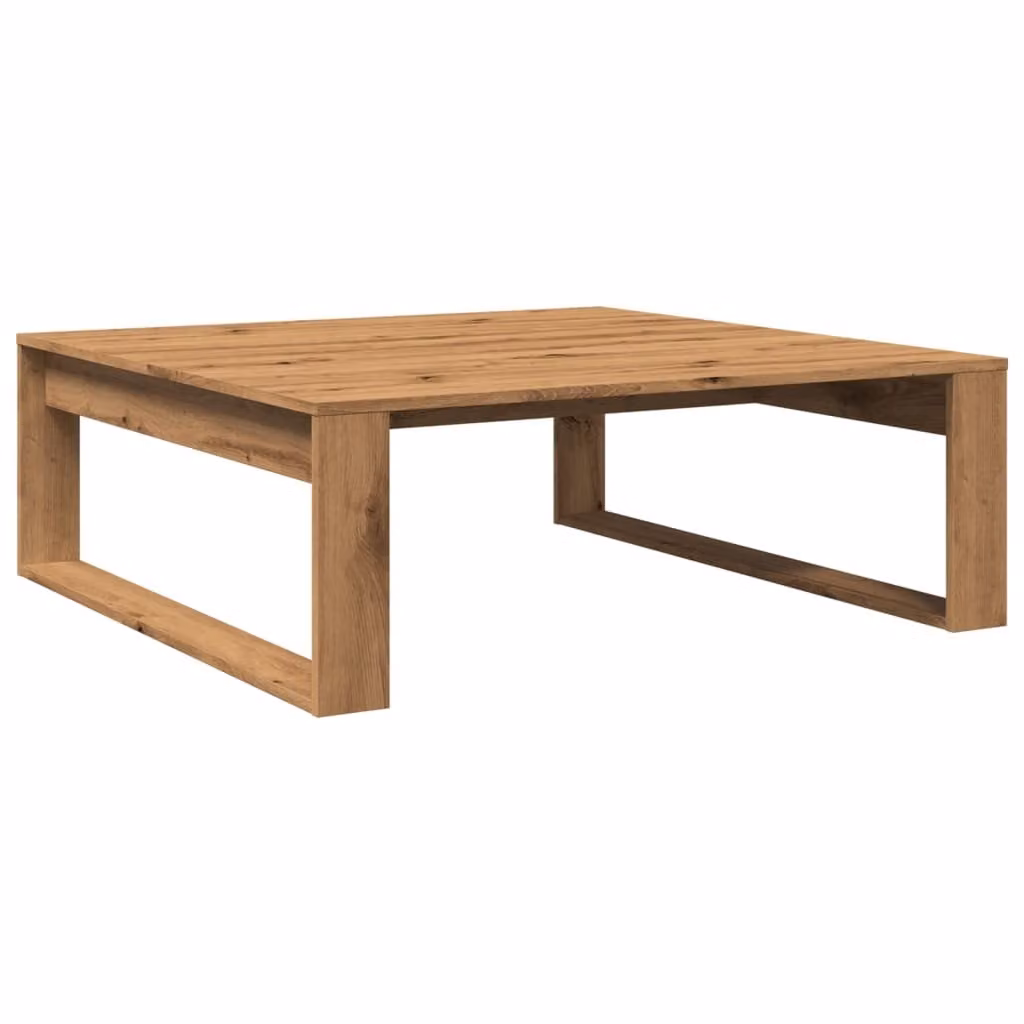 Tavolino Salotto Rovere Artigianale 100x100x35 cm in Truciolato