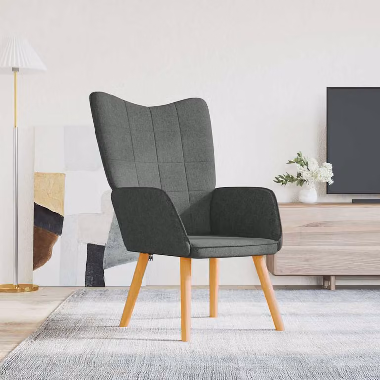 vidaXL Poltrona Relax Moderna in Tessuto Grigio con Braccioli