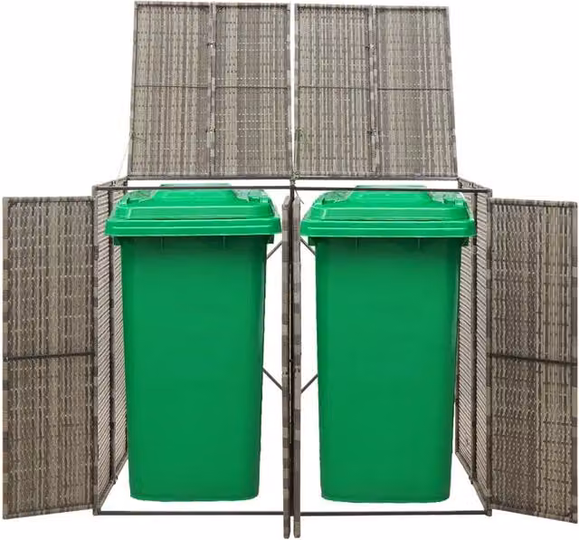 Copribidone Doppio Grigio 140x80x117 cm in Polyrattan CFW5804299