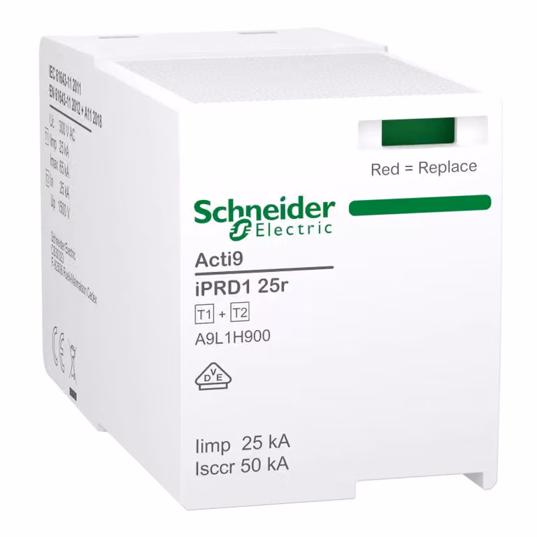 Modulo di protezione di ricambio Schneider Electric per scaricatore combinato iPRD1 25r 3P/3P+N, tipo 1+2, modulo L-N A9L1H900