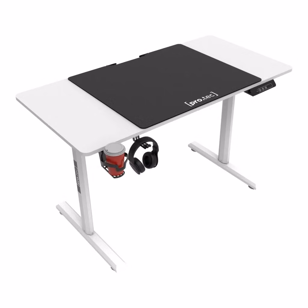 Scrivania Pomona pro.tec regolabile in altezza con sollevamento elettrico, Bianco, L: 110 cm, P: 60 cm – 2