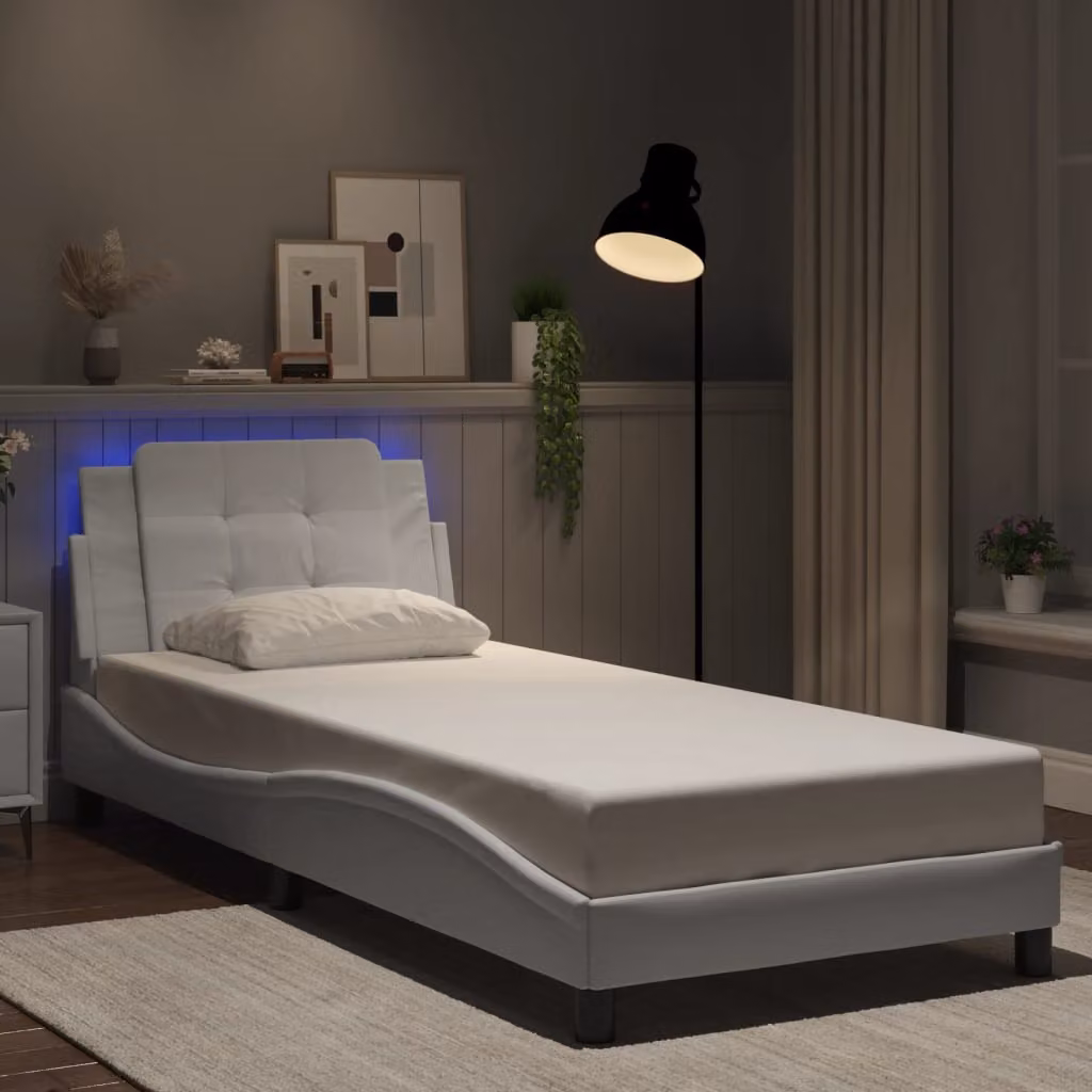 vidaXL Giroletto Zadar Bianco con LED e porta di ricarica USB, L/P/H: 200 x 100 cm – 1