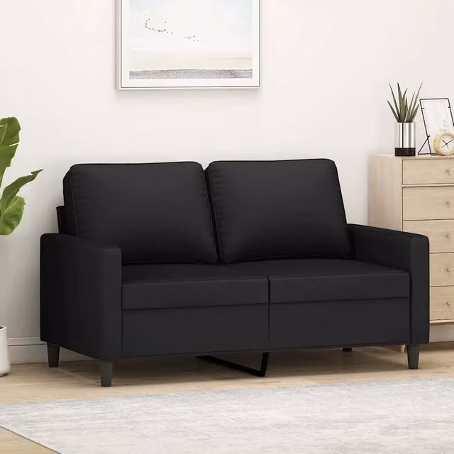 Divano a 2 Posti-Sofa 2 Posti Nero 120 cm in Velluto 895791