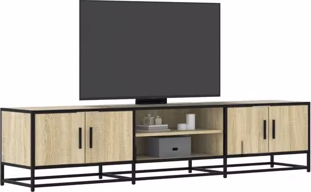 Mobile Porta TV Industrial vidaXL in Legno e Metallo Marrone L: 180 cm, P: 35 cm, H: 41 cm