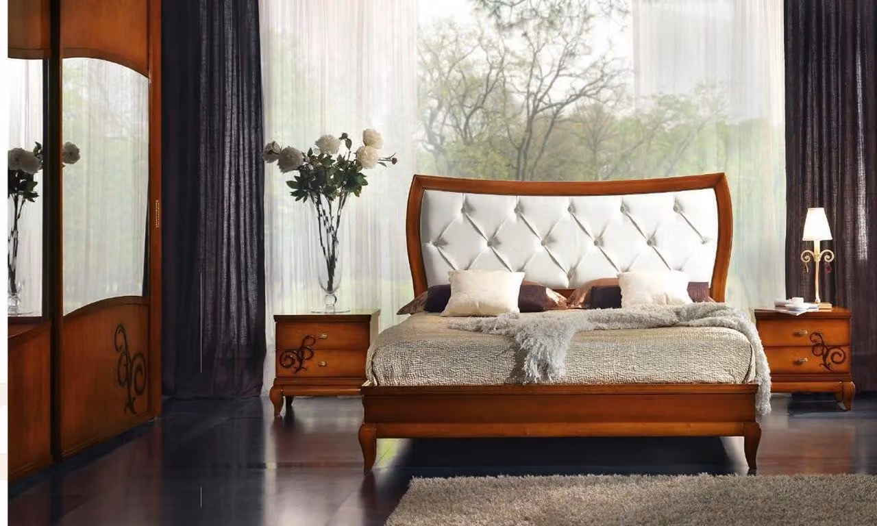 Luxus Schlafzimmer Bett Doppelbett Holz Polster Betten Doppel Bettrahmen Modern