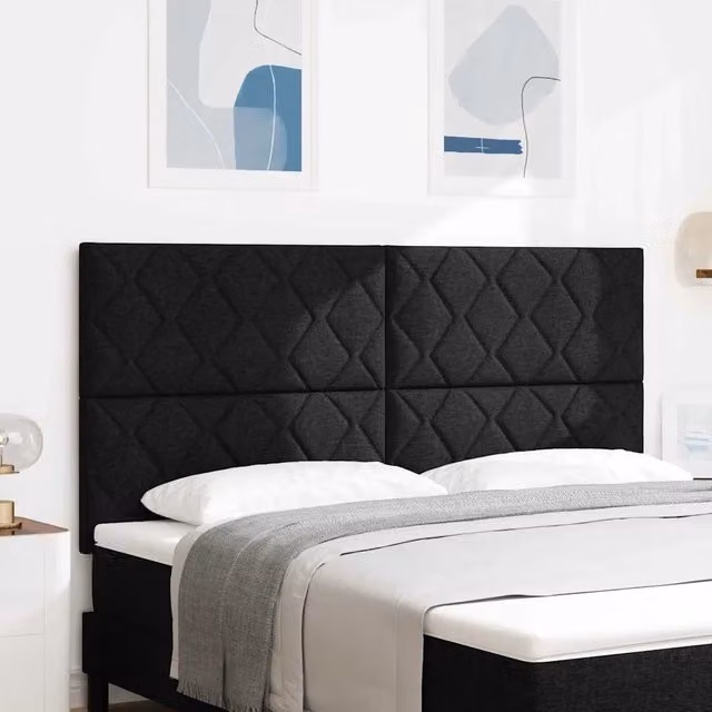 Testiera per letto moderna vidaXL in tessuto e legno nero L: 180 cm