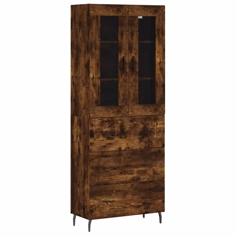 Credenza Rovere Fumo 69,5x34x180 cm in Legno Multistrato