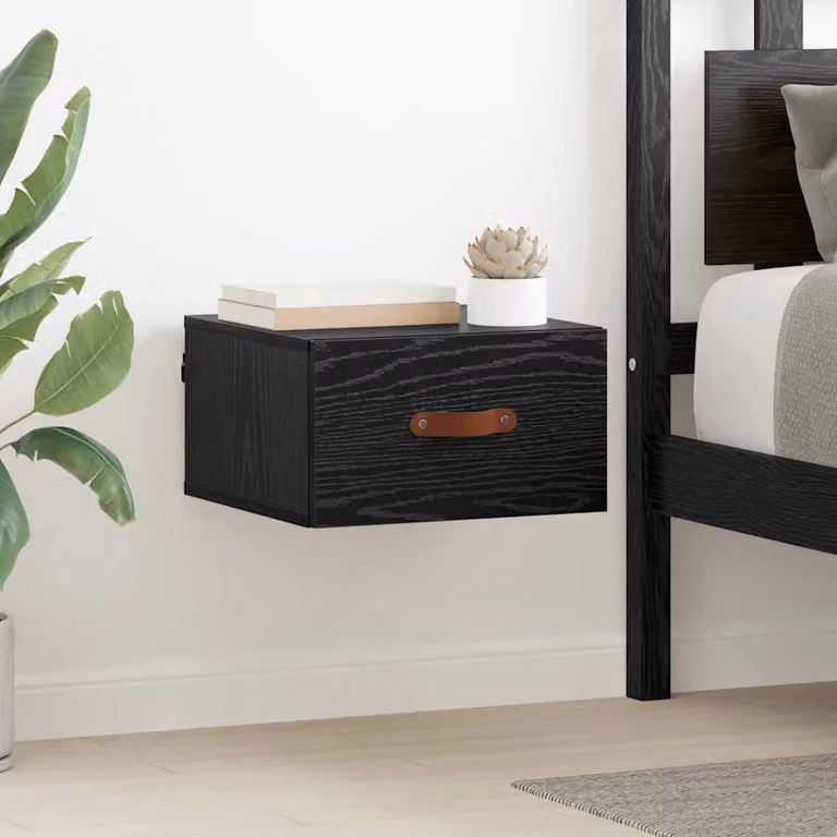 vidaXL Mobiletto da comodino sospeso moderno Nero L: 35 cm, P: 20 cm, H: 35 cm