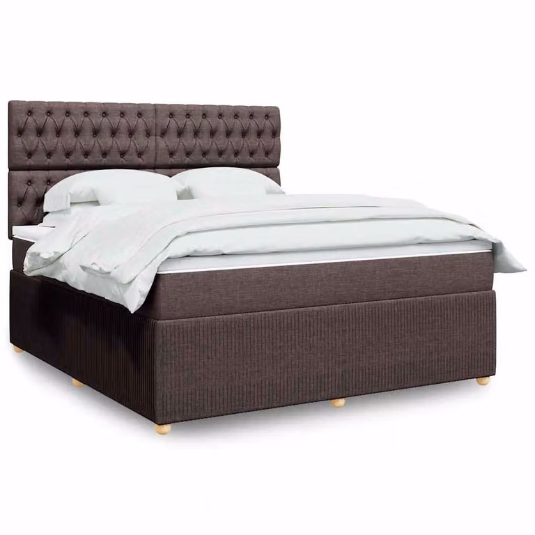 vidaXL Giroletto a Molle Ibrido con Materasso a Tasche Marrone e Bianco L/P: 180 x 200 cm