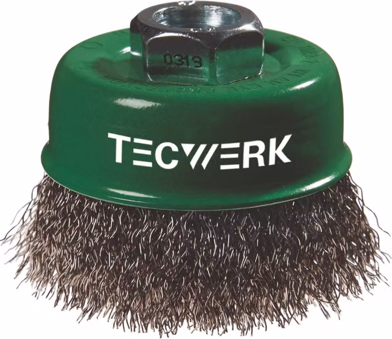 Spazzola per superfici D.80mm, filo di diametro 0,3mm, acciaio inossidabile, 8500 giri/min, TECWERK