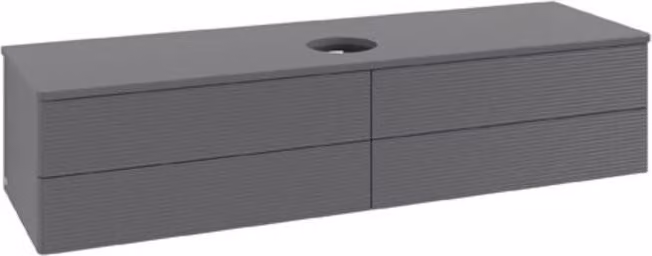 V&B Mobiletto con struttura frontale Antao 160x50cm, WBP colore Lac, Anthrac. m Lac