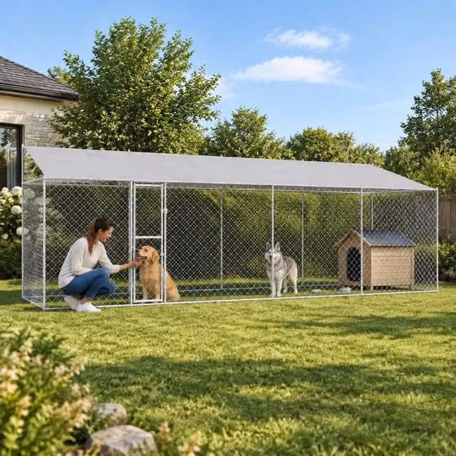 Dog Cage Silver 800 X 200 X 256 Cm Galvanized Steel