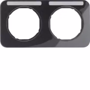 Berker 10122135 Cornice con campo di scrittura, nera lucida, Berker R.1