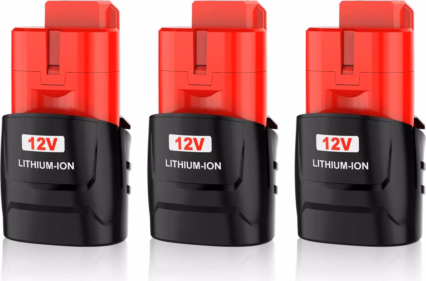 Batteria di ricambio - M12 12V Li-Ion - 3,5Ah 3500mAh - confezione da 3 - celle 18650 - per utensili a batteria - Beige
