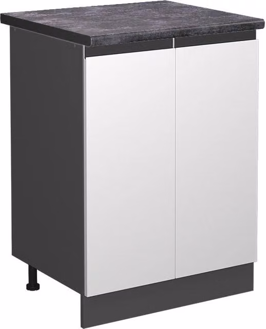Mobiletto base cucina Vicco R-Line Bianco e Antracite con ante a battente L/P/H: 60 x 28 x 81,6 cm