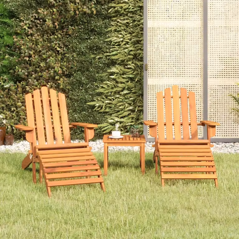 Maison Exclusive - Set di mobili da giardino Adirondack in acacia massiccia, 3 pezzi