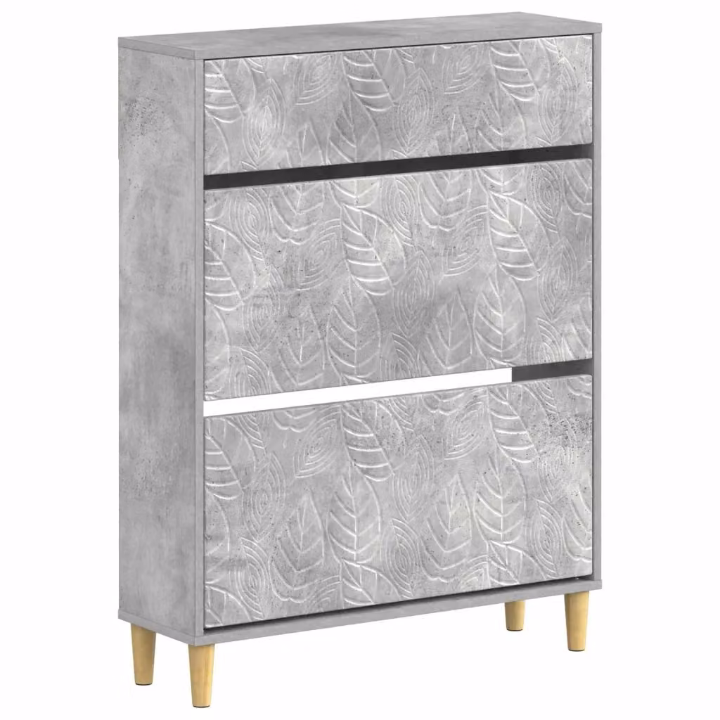 Mobile porta scarpe moderno vidaXL in MDF grigio L/P/H: 78 x 24 x 103 cm – 2