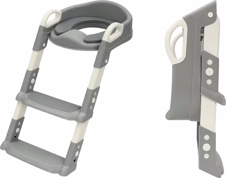 Addestratore per il vasino, regolabile in altezza, design pieghevole, GRIGIO