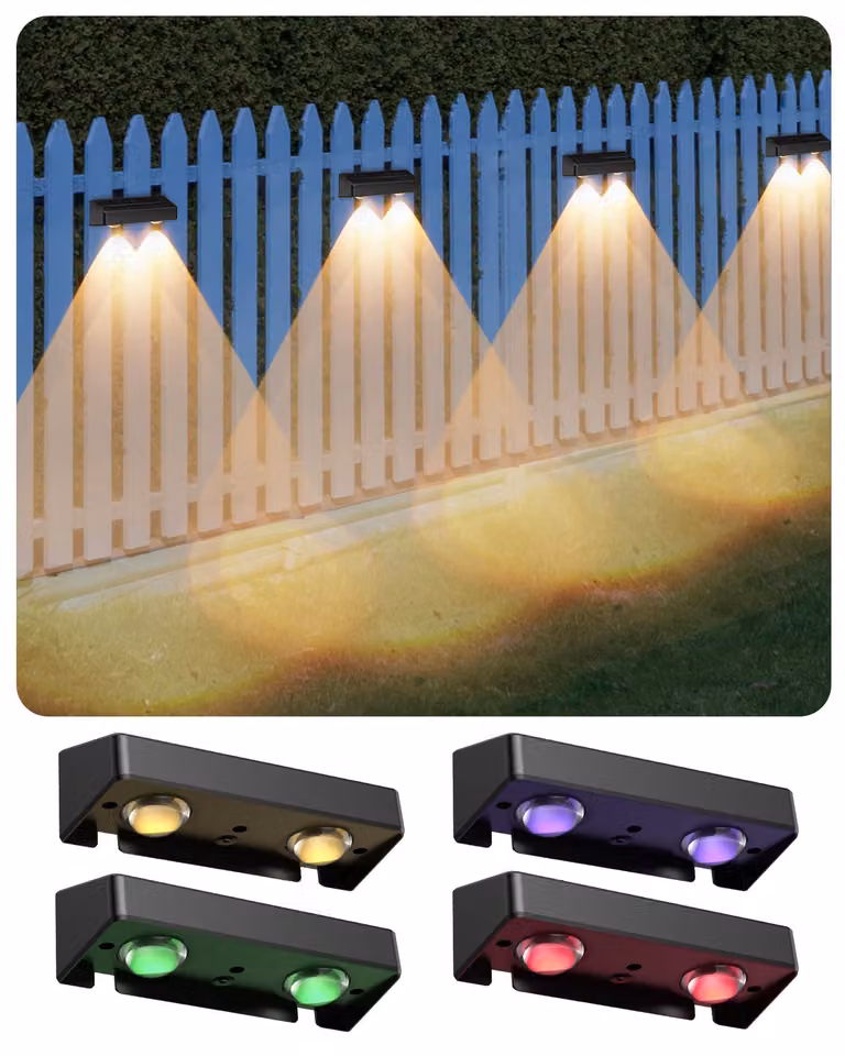 Lampada solare a LED RGB, confezione da 4, 8 colori, grado di protezione IP65, batteria con autonomia fino a 24 ore