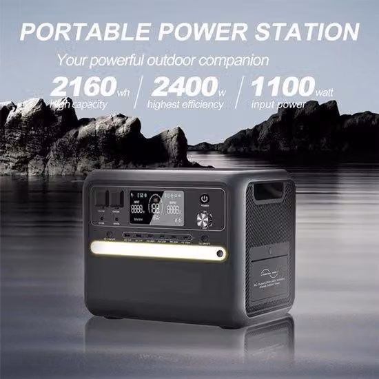 Centralina portatile di alimentazione – Fonte di energia mobile – Capacità di 2160 Wh – Uscita AC da 2400 W