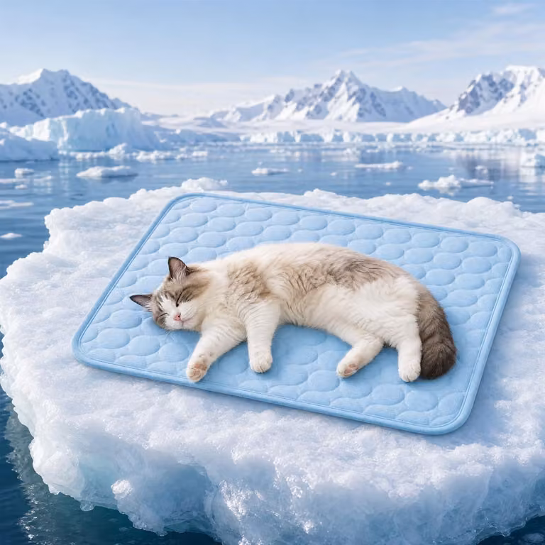 Tappetino refrigerante per cani e gatti, auto-raffreddante, realizzato in tessuto di seta che assorbe il calore, traspirante