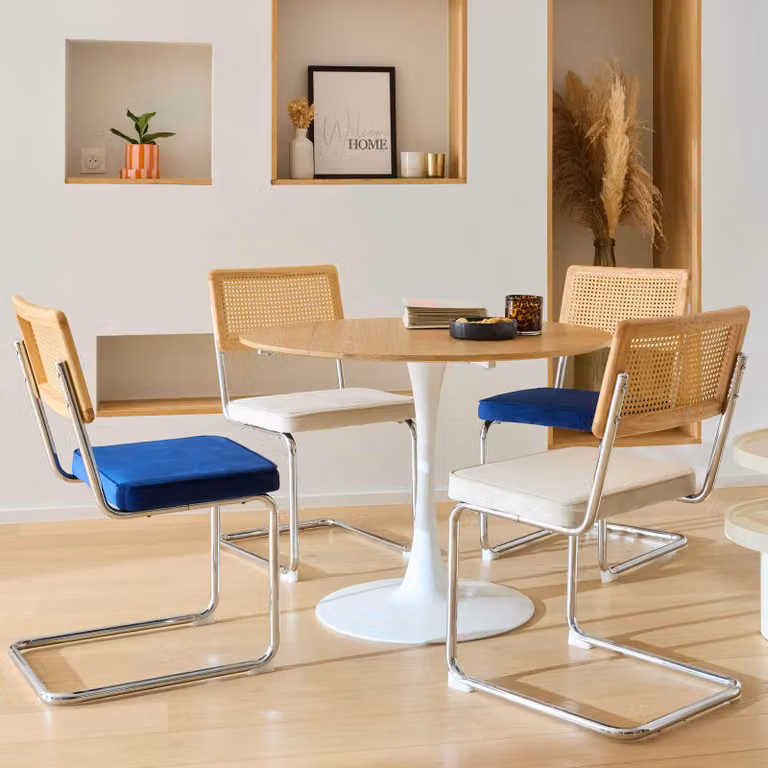 Tavolo da pranzo rotondo per 4 persone D100 cm legno - Oviala Darwin