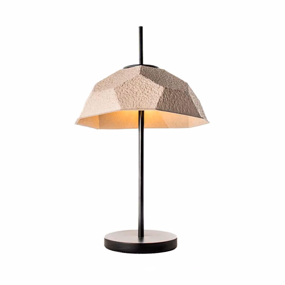 Lampada da tavolo Turtle Duzzle in carta e metallo beige – 2