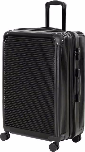 Valigia Rigida HOMCOM da 71L Espandibile con 4 Ruote e Scomparto Bagnato/Asciutto, Nero, H 66 x L 43 x P 28 cm