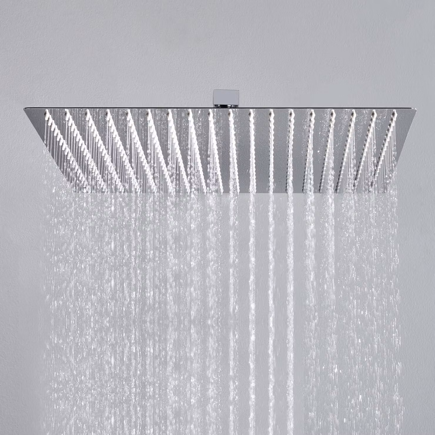 JOHO Soffione Doccia da Parete in Acciaio Inox 304 con Ugelli Antiicalcare 40x40 cm quadrato