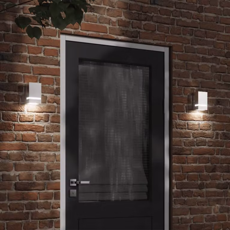 Applique da esterno vidaXL in acciaio inossidabile argento con design moderno a parete per giardino, IP44, orientamento luce up/down